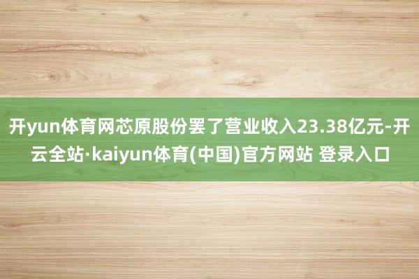 开yun体育网芯原股份罢了营业收入23.38亿元-开云全站·kaiyun体育(中国)官方网站 登录入口