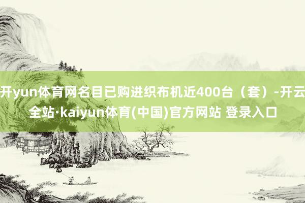 开yun体育网名目已购进织布机近400台（套）-开云全站·kaiyun体育(中国)官方网站 登录入口