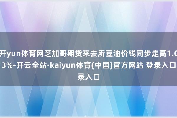 开yun体育网芝加哥期货来去所豆油价钱同步走高1.03%-开云全站·kaiyun体育(中国)官方网站 登录入口